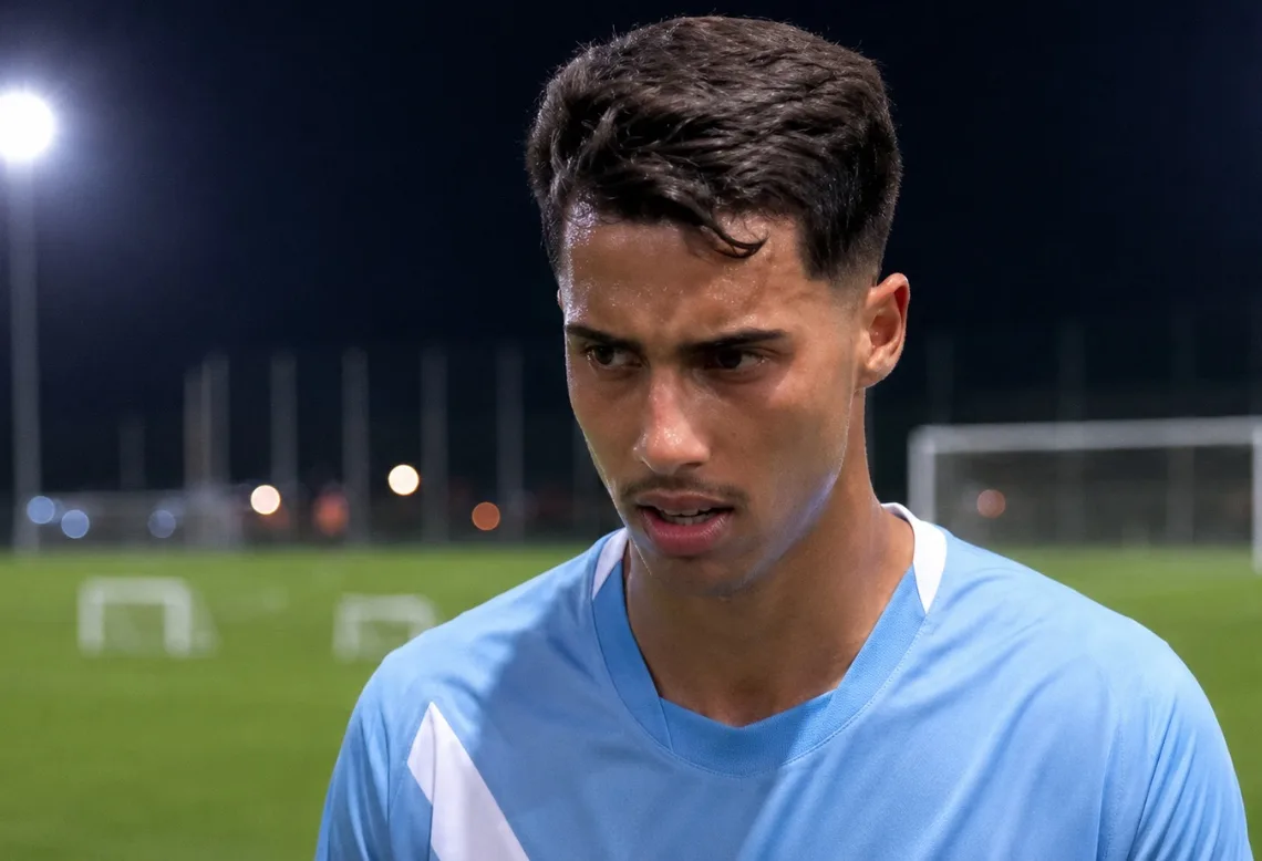 Vitor Reis in Manchester City training during the east Asia pre-season tour.