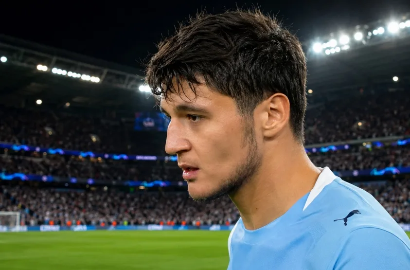 Abdukodir Khusanov in Manchester City training kit, new contract until 2031 confirmed