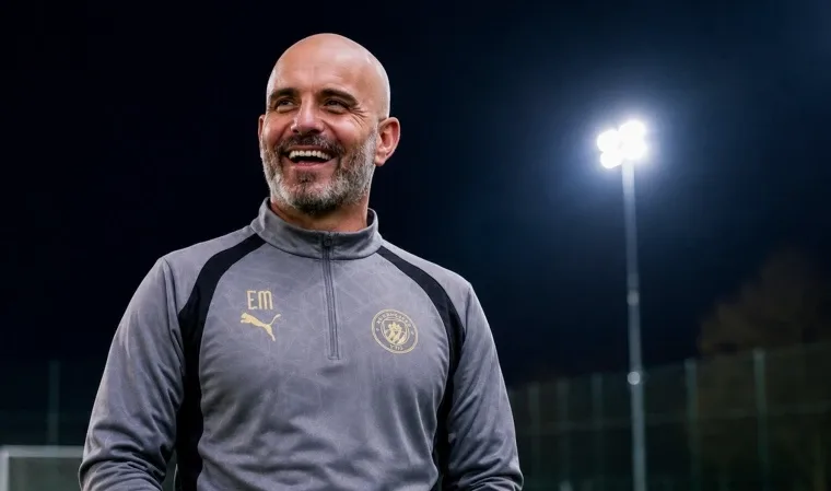 Enzo Maresca speaks to the media ahead of Manchester City's preseason friendly against Inter Milan at Kai Tak Sports Park.