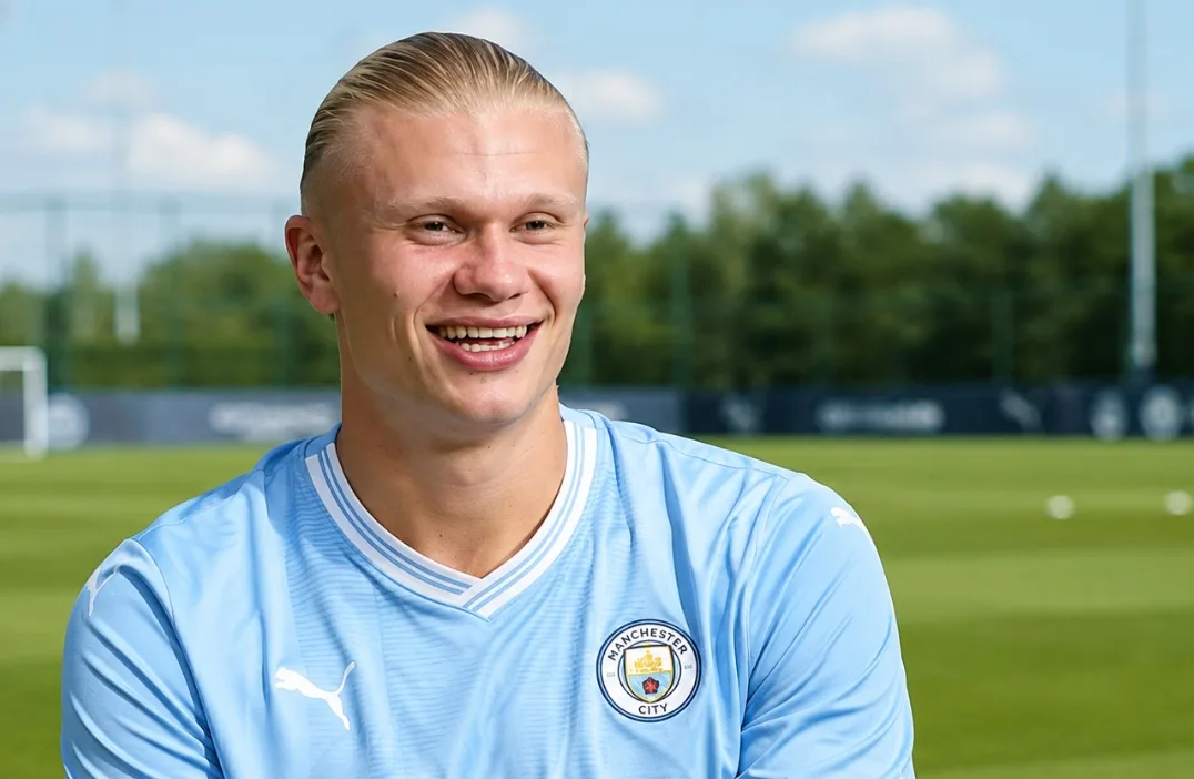 Erling Haaland celebrates scoring for Manchester City against Ipswich Town